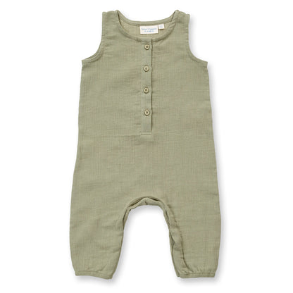 Pagliaccetto in Mussola Cotone Biologico - Oliva