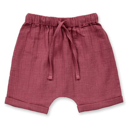 Pantaloncini in Mussola Cotone Biologico - Vinaccia