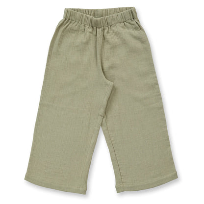 Pantaloni in Mussola Cotone Biologico - Oliva