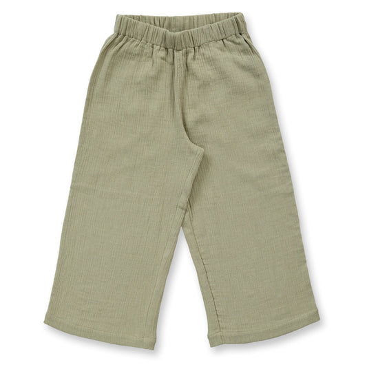 Pantaloni in Mussola Cotone Biologico - Oliva