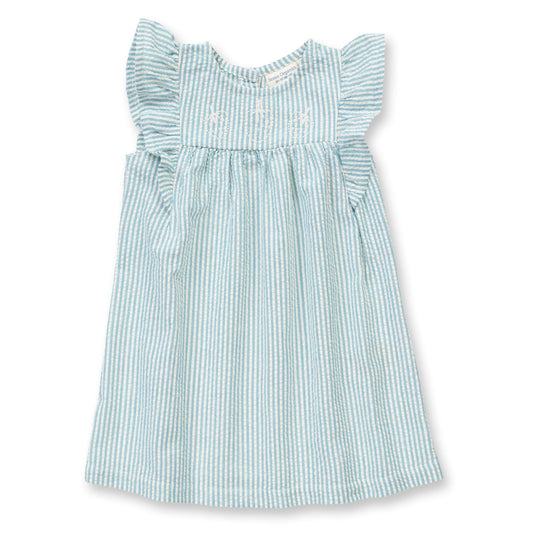 Abito in Cotone Biologico - Seersucker Blue