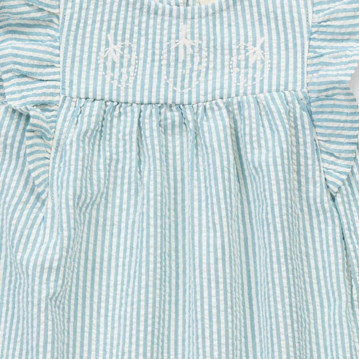 Abito in Cotone Biologico - Seersucker Blue