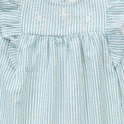 Abito in Cotone Biologico - Seersucker Blue