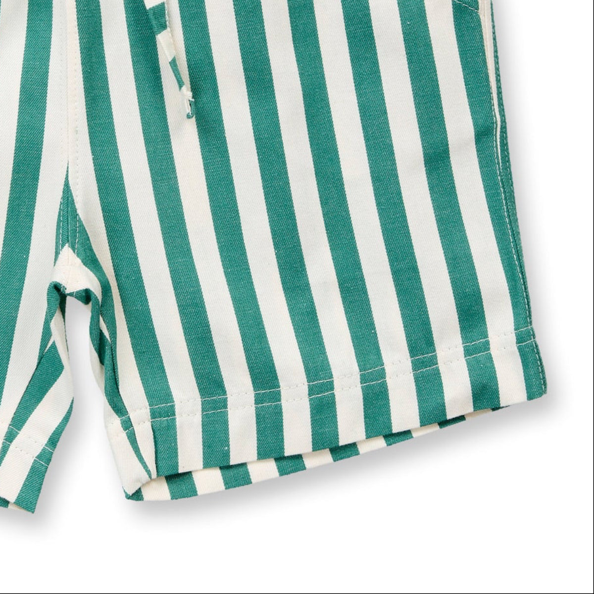 Pantaloncini in Twill di Cotone Biologico - Righe Smeraldo