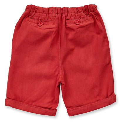 Pantaloncini in Twill di Cotone Biologico - Rosso Ruggine