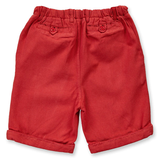 Pantaloncini in Twill di Cotone Biologico - Rosso Ruggine