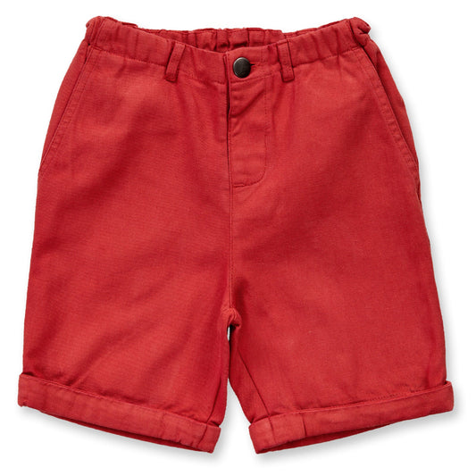 Pantaloncini in Twill di Cotone Biologico - Rosso Ruggine