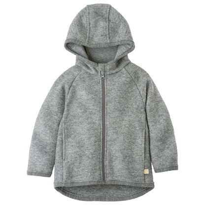 Giacca in lana cotta biologica con zip - Grigio