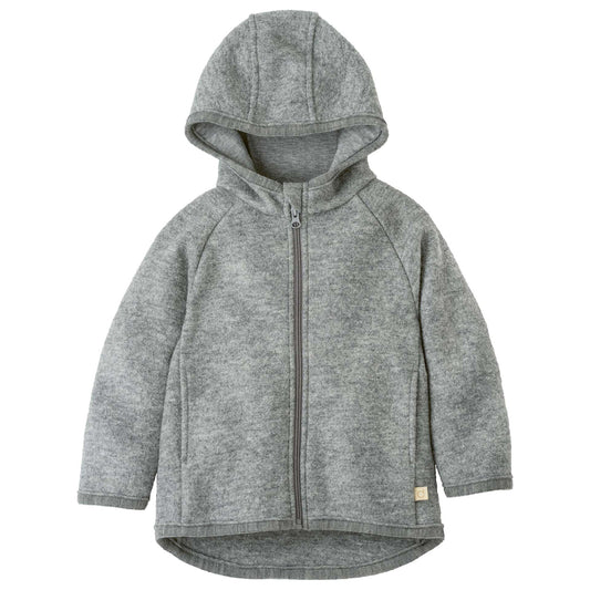 Giacca in lana cotta biologica con zip - Grigio