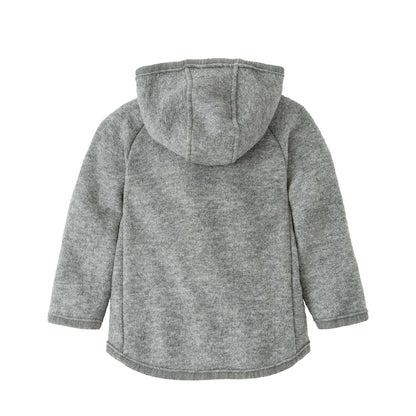 Giacca in lana cotta biologica con zip - Grigio