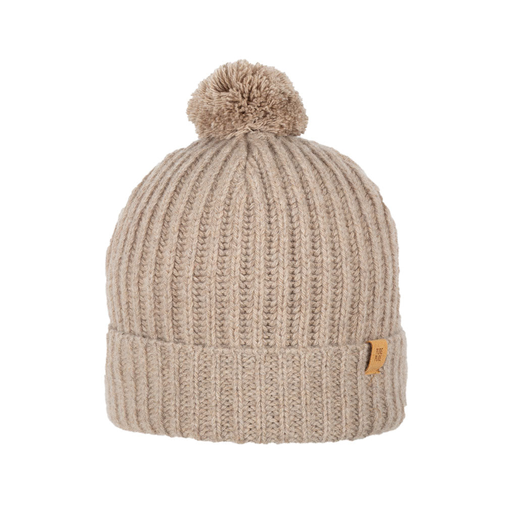 Berretto con PonPon in Lana e Cashmere - Beige