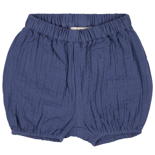 Shorts in Mussola di Cotone Biologico - Indaco