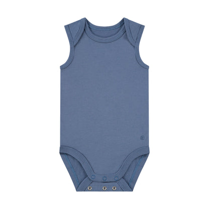Box 3 pz - Body smanicato in Bamboo e Cotone Bianco/Verde/Blu