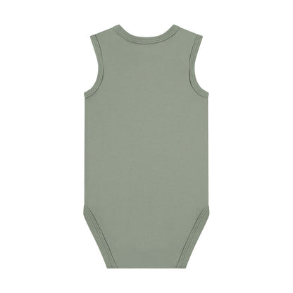 Box 3 pz - Body smanicato in Bamboo e Cotone Bianco/Verde/Blu