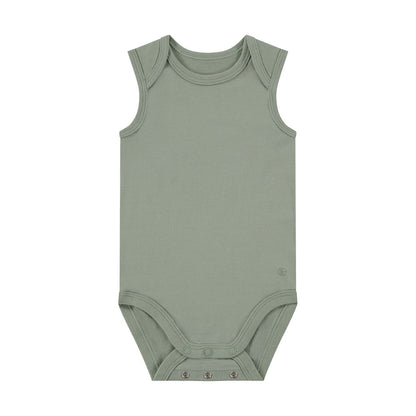 Box 3 pz - Body smanicato in Bamboo e Cotone Bianco/Verde/Blu