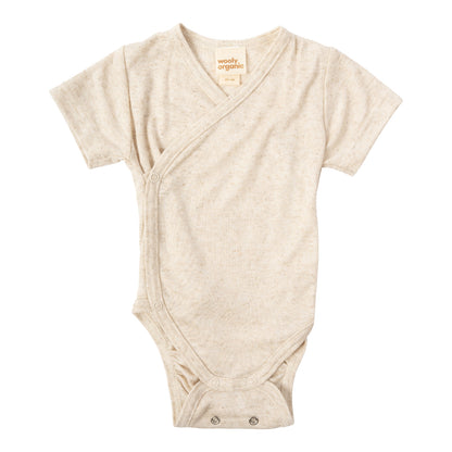 Body manica corta in Tencel e Lino - Ecru