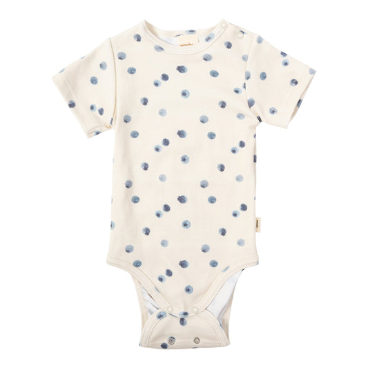 Body manica corta in Cotone Biologico - Mirtilli