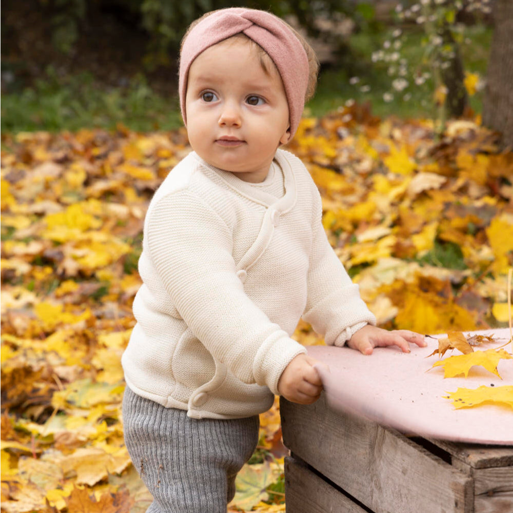 Cardigan con allacciatura kimono - Naturale