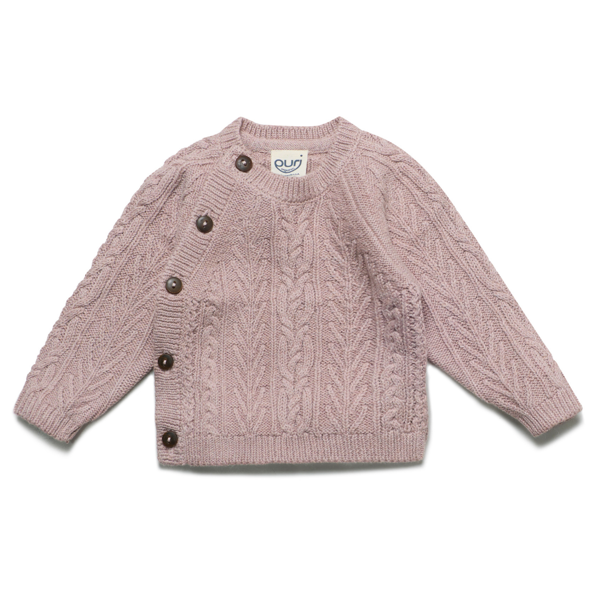 Cardigan kimono bottoni in Cotone e Lana - Colori vari