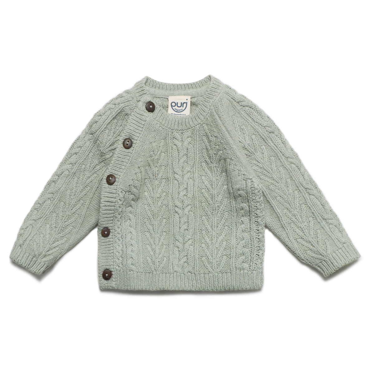 Cardigan kimono bottoni in Cotone e Lana - Colori vari