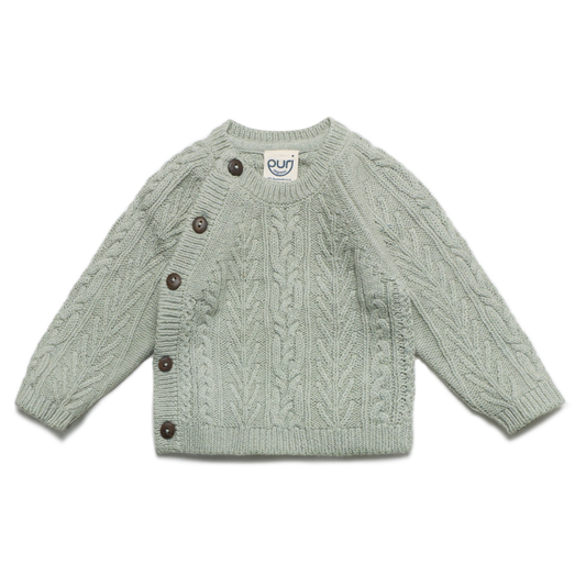 Cardigan kimono bottoni in Cotone e Lana - Colori vari