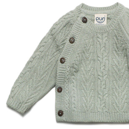 Cardigan kimono bottoni in Cotone e Lana - Colori vari