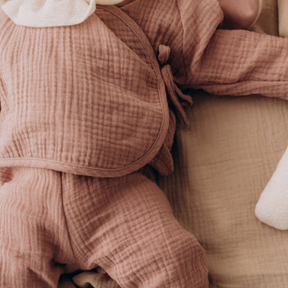 Kimono in Mussola di Cotone Biologico - Rosa Antico