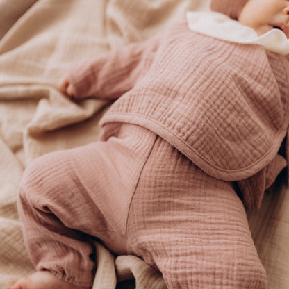 Kimono in Mussola di Cotone Biologico - Rosa Antico