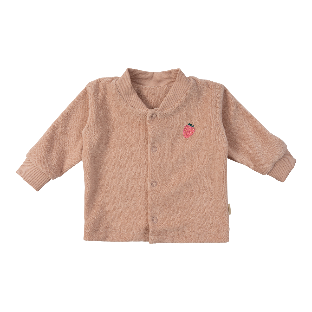 Cardigan in spugna di Cotone Biologico - Rosa Antico