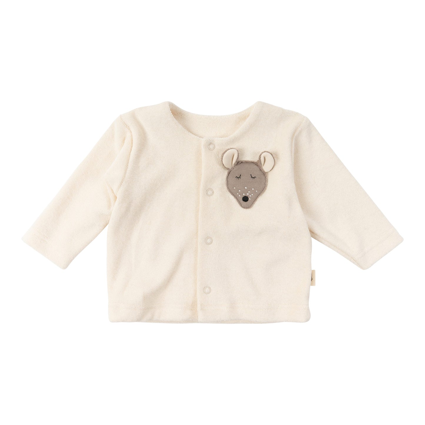 Cardigan in spugna di Cotone Biologico - Ecru