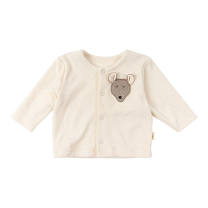 Cardigan in spugna di Cotone Biologico - Ecru