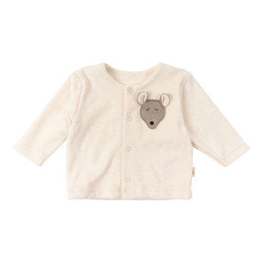 Cardigan in spugna di Cotone Biologico - Ecru