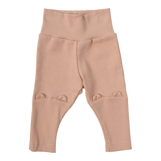 Leggings a costina in Cotone Biologico - Rosa Antico