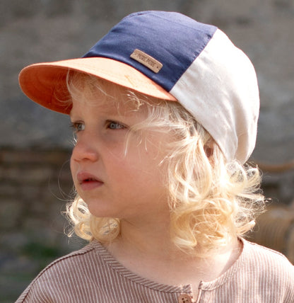 Berretto in Lino e Cotone - Navy/Rame
