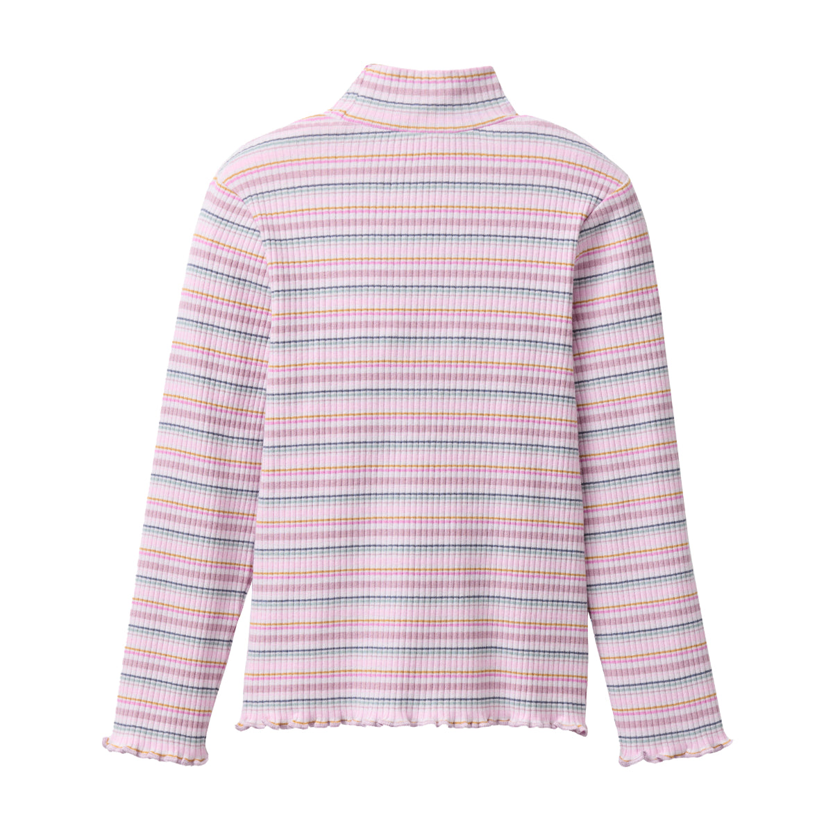 Maglia a manica lunga in cotone biologico - Righe Rosa