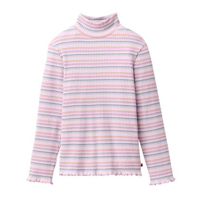 Maglia a manica lunga in cotone biologico - Righe Rosa
