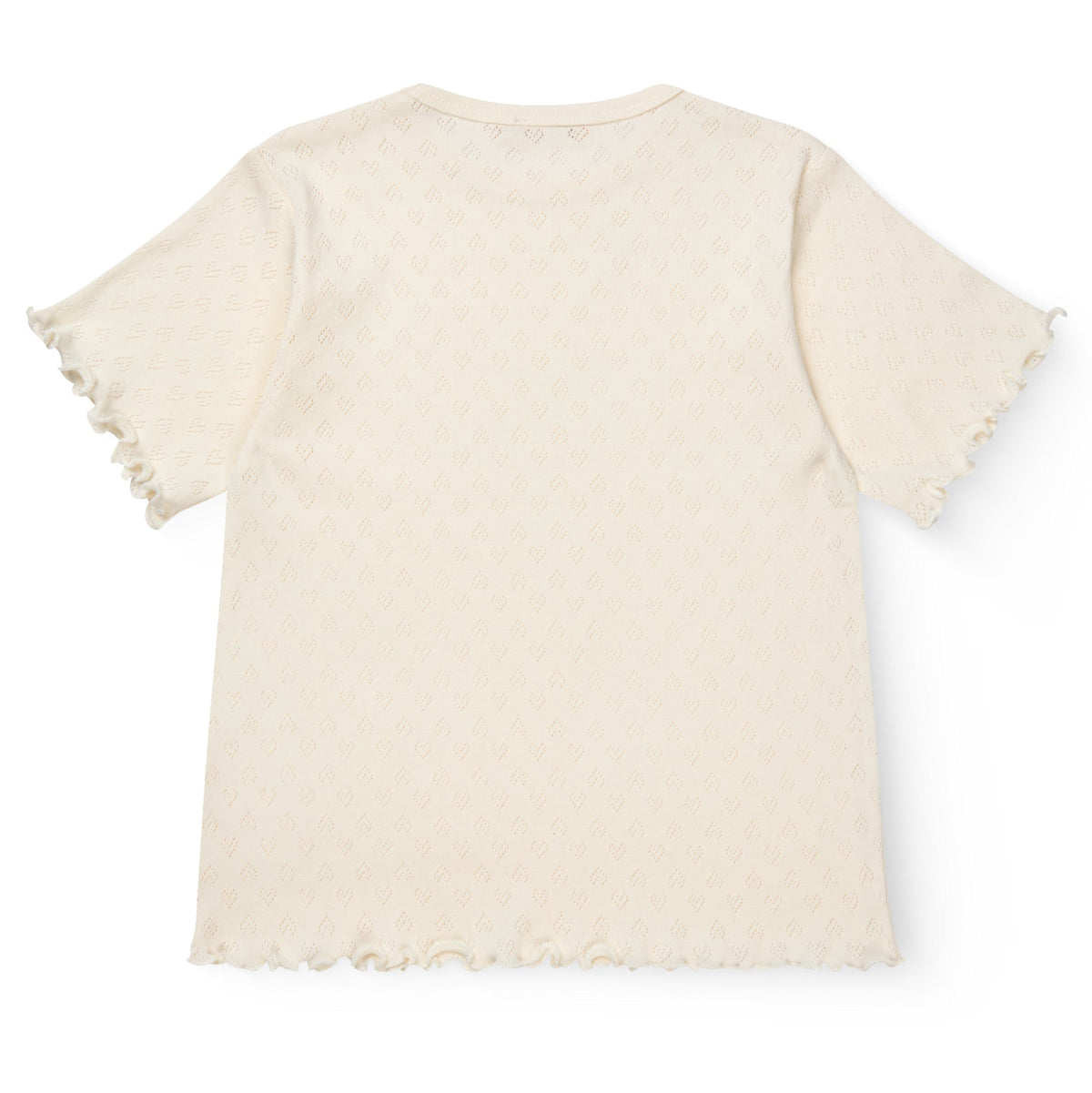 T-shirt in Cotone Biologico Pointelle - Crema