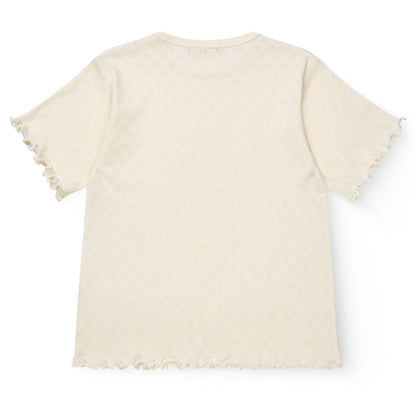 T-shirt in Cotone Biologico Pointelle - Crema