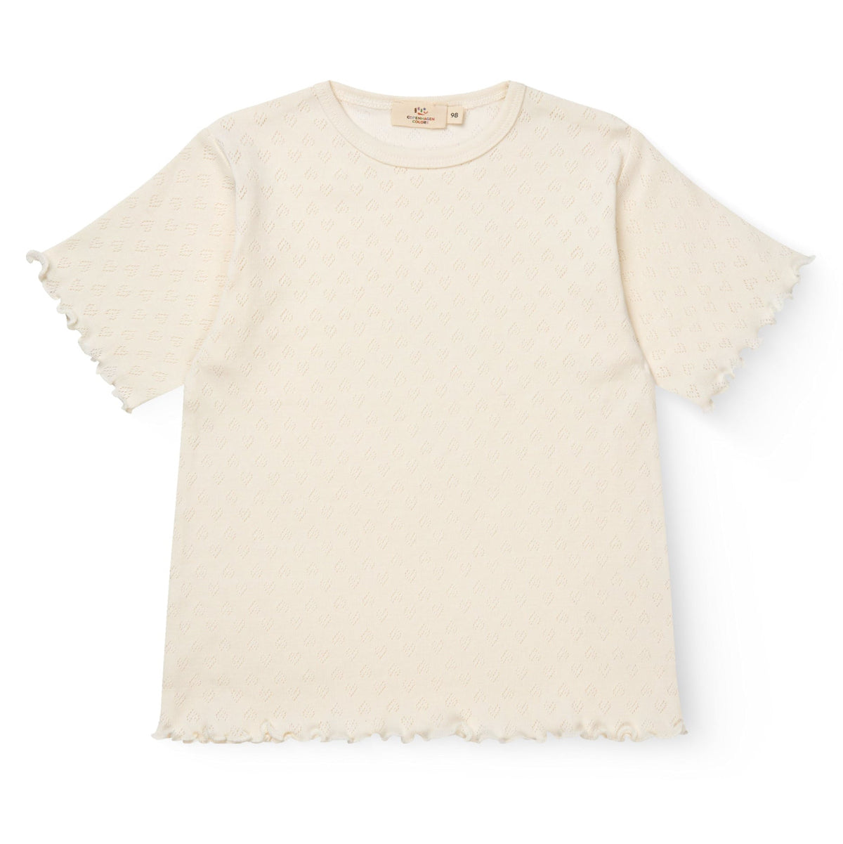 T-shirt in Cotone Biologico Pointelle - Crema