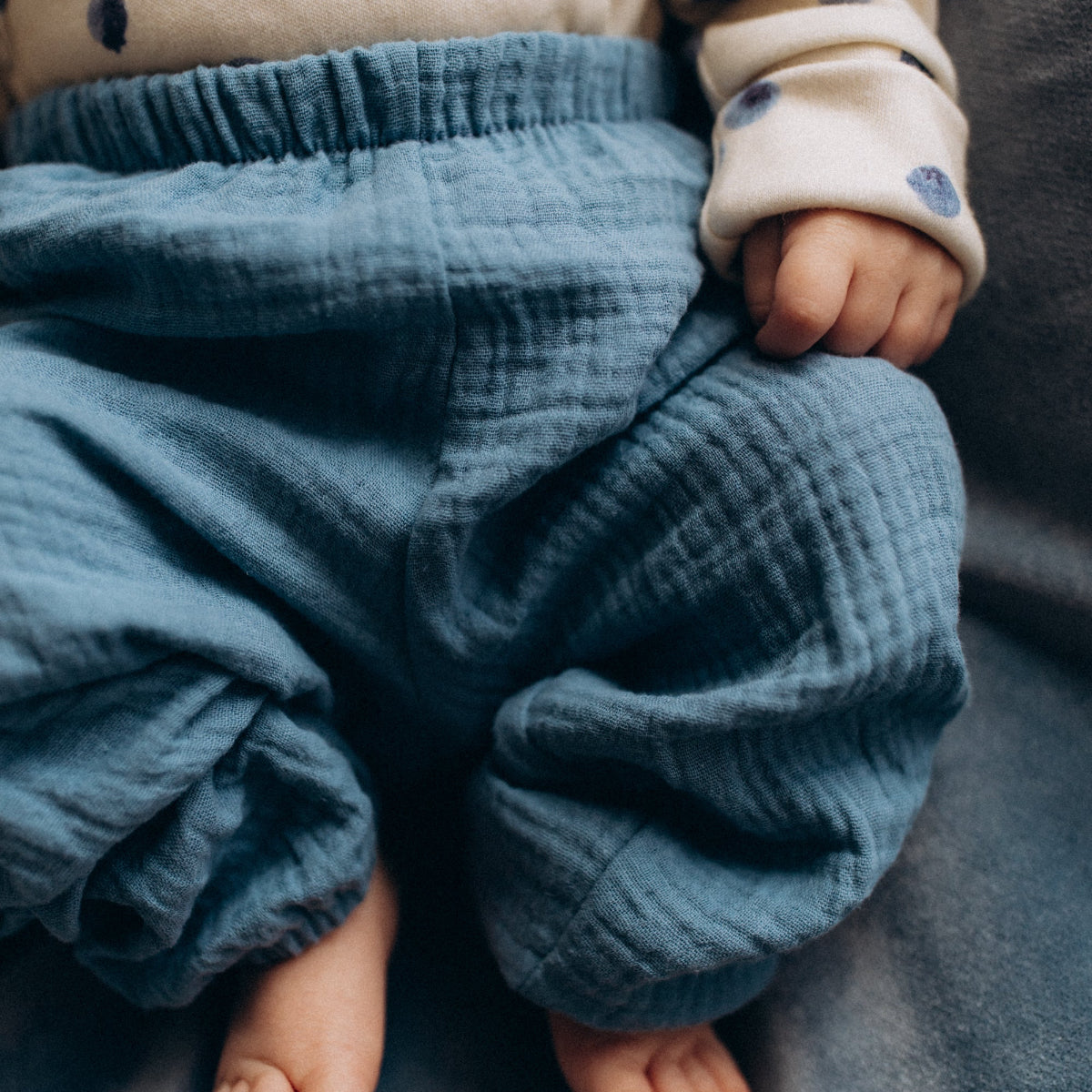 Pantaloni in Mussola di Cotone Biologico - Carta da Zucchero