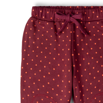 Pantaloni in felpa di Cotone Biologico con toppe - Pois