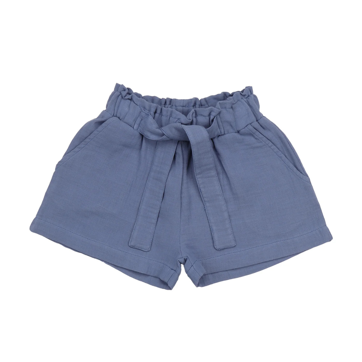 Shorts in Mussola di Cotone Biologico - Cobalto