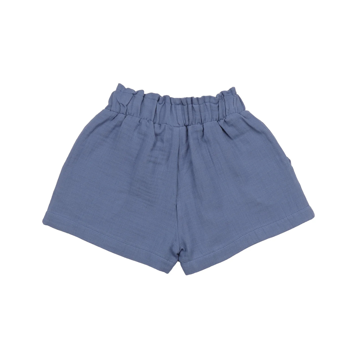 Shorts in Mussola di Cotone Biologico - Cobalto