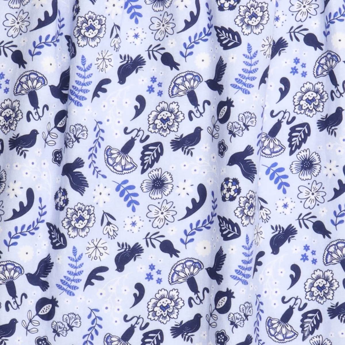 Abito in Mussola di Cotone Biologico - Fiori Blu