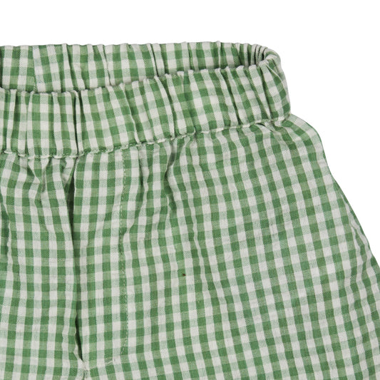 Pantaloncini in Cotone Biologico - Vichy Verde