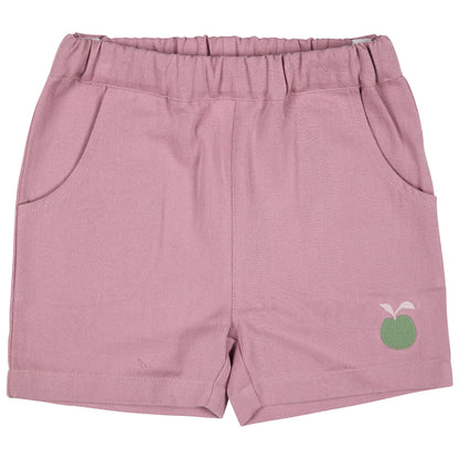 Pantaloncini in Cotone Biologico con ricamo - Mela