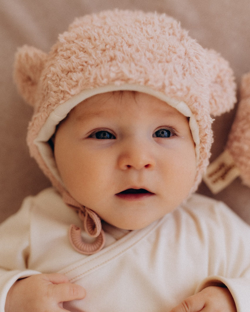 Cuffietta in Cotone e Lana Teddy con orecchie - Colori Vari