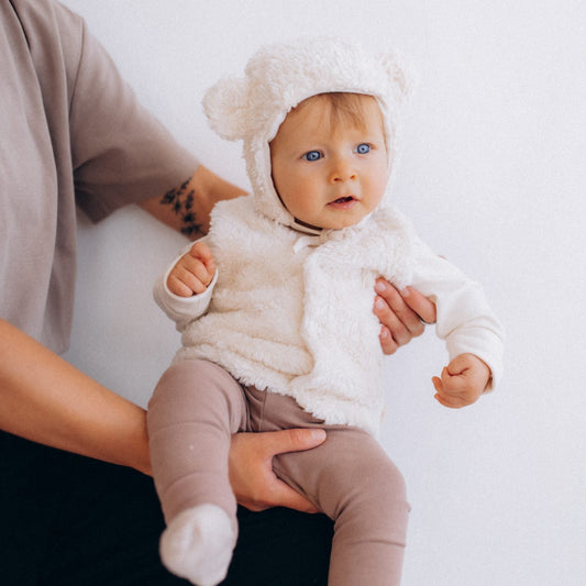 Cuffietta in Cotone e Lana Teddy con orecchie - Colori Vari