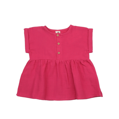 Blusa in Mussola di Cotone Biologico - Magenta