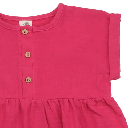 Blusa in Mussola di Cotone Biologico - Magenta
